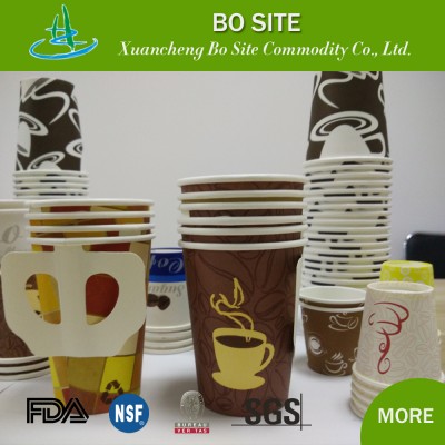 Hot paper cup raw material coffee cups with handles for coffee and Catering use