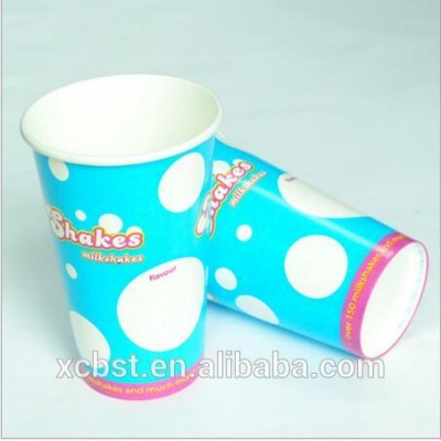 2C Printed 16oz Milk Shake Cold Drink Paper Cup